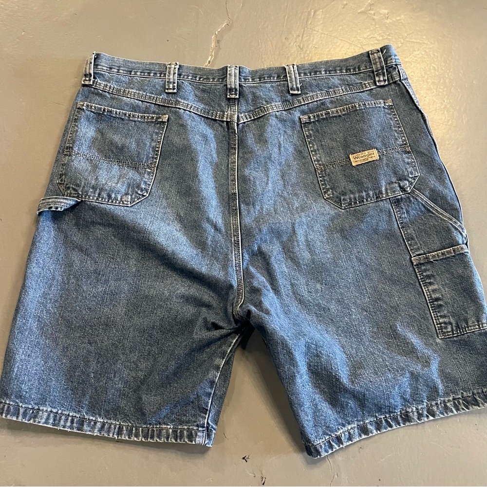 Wrangler 100% Cotton Denim Blue Jean Carpenter Shorts Mens 44” - Picture 5 of 8